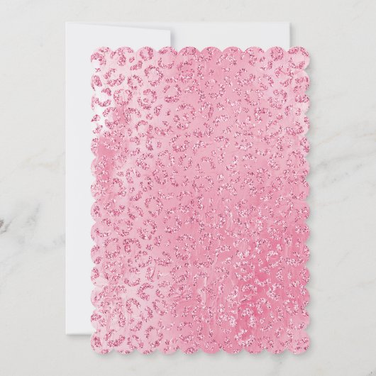  Girly Sugar Pink Glitter Luipaard Kaart (Achterkant)