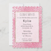  Girly Sugar Pink Glitter Luipaard Kaart (Voorkant)