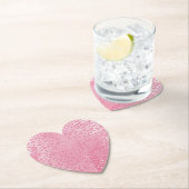  Girly Sugar Pink Glitter Luipaard Kartonnen Onderzetters (Insitu)