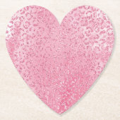  Girly Sugar Pink Glitter Luipaard Kartonnen Onderzetters (Voorkant)