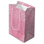  Girly Sugar Pink Glitter Luipaard Medium Cadeauzakje (Voorkant Gekanteld)