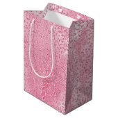  Girly Sugar Pink Glitter Luipaard Medium Cadeauzakje (Achterkant Gekanteld)