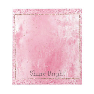 Girly Sugar Pink Glitter Luipaard Notitieblok