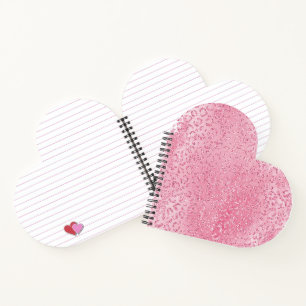 Girly Sugar Pink Glitter Luipaard Notitieboek