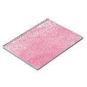 Girly Sugar Pink Glitter Luipaard Notitieboek (Linkerzijde)