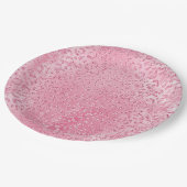 Girly Sugar Pink Glitter Luipaard Papieren Bordje (Gekanteld)