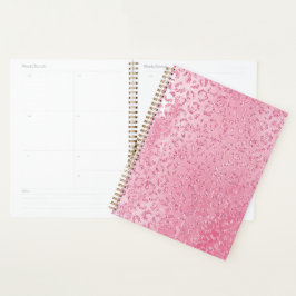Girly Sugar Pink Glitter Luipaard Planner