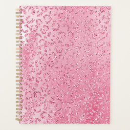  Girly Sugar Pink Glitter Luipaard Planner