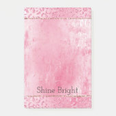 Girly Sugar Pink Glitter Luipaard Post-it® Notes (Voorkant)