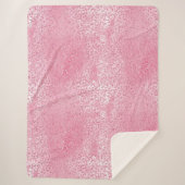  Girly Sugar Pink Glitter Luipaard Sherpa Deken (Voorkant)