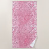  Girly Sugar Pink Glitter Luipaard Strandlaken (Voorkant)