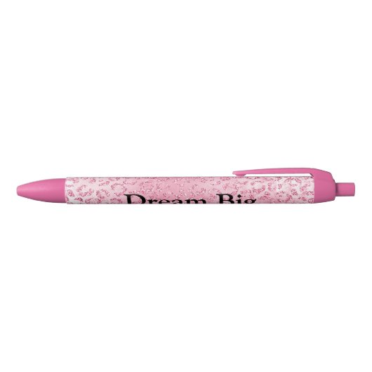  Girly Sugar Pink Glitter Luipaard Zwarte Inkt Pen (Bovenkant)
