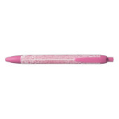  Girly Sugar Pink Glitter Luipaard Zwarte Inkt Pen (Achterkant)