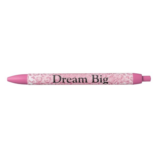  Girly Sugar Pink Glitter Luipaard Zwarte Inkt Pen (Voorkant)