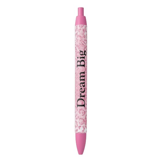  Girly Sugar Pink Glitter Luipaard Zwarte Inkt Pen (Voorkant Verticaal)