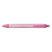  Girly Sugar Pink Glitter Luipaard Zwarte Inkt Pen (Achterkant)