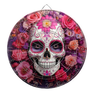 Girly Sugar Skull Dartboard Dartbord