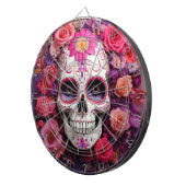 Girly Sugar Skull Dartboard Dartbord (Voorkant Rechts)