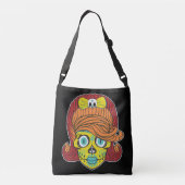 Girly Sugar Skull Illustratie Kunst Crossbody Tas (Achterkant)