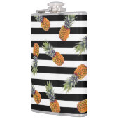 Girly Summer Pineapple Pattern | Zwarte streep Heupfles (Links)