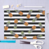 Girly Summer Pineapple Pattern | Zwarte streep Tissuepapier (Craft)
