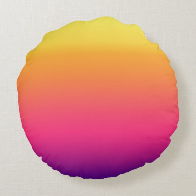 Girly Summer Tropical Gradient Abstracte Sunset Rond Kussen (Achterkant)