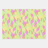 Girly Summertime Ice Cream Lipstick Roze Limoen Inpakpapier Vel (Voorkant 3)