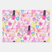 Girly Summertime Ice Cream Lipstick Roze Limoen Inpakpapier Vel (Voorkant 2)