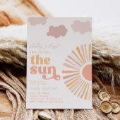 Girly Sun eerste verjaardag uitnodiging