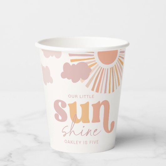 Girly Sunshine Party Cups Papieren Bekers (Voorkant)