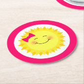 Girly Sunshine Party Ronde Kartonnen Onderzetter (Gebogen)