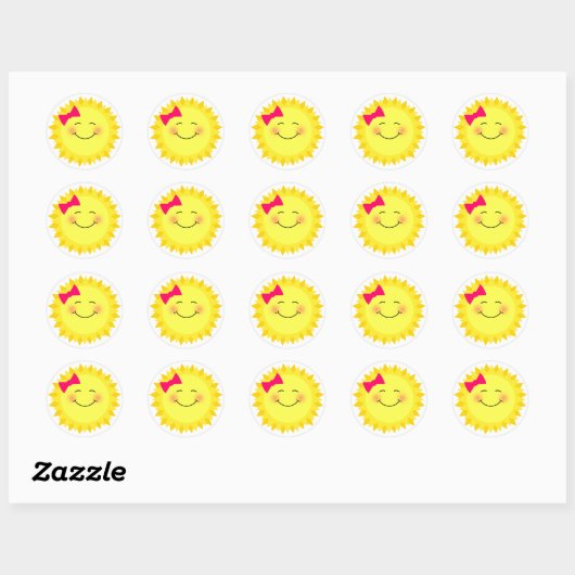 Girly Sunshine Ronde Sticker (Vel)