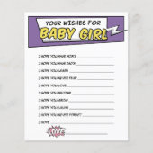 Girly Superhero Comic Book Shower Wensen voor baby (Voorkant)