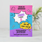 Girly Superhero Verjaardag Kaart (Staand voorkant)