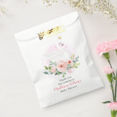 Girly Swan Princess Baby shower Bedankzakje (Gezegeld)