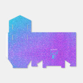 Girly Sweet 16 Blauwgroen Paarse Glitter Naam Part Bedankdoosjes (Uitgevouwen)
