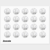 Girly Sweet 16th Marble Glitter Silver Floral Ronde Sticker (Vel)