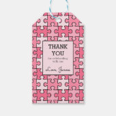 Girly Sweet Pink Black Puzzel Verjaardag Cadeaulabel (Voorkant)