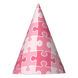 Girly Sweet roze puzzels stuk Feesthoedjes