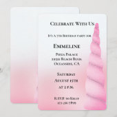 Girly Sweet Roze Witte Eenhoorn Verjaardag Kaart (Voorkant / Achterkant)