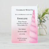 Girly Sweet Roze Witte Eenhoorn Verjaardag Kaart (Staand voorkant)