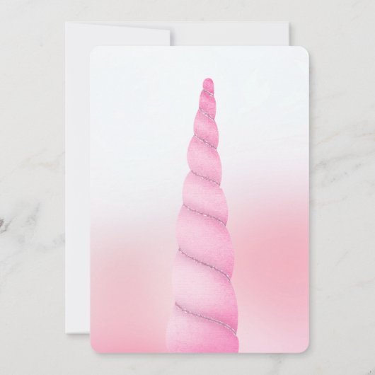 Girly Sweet Roze Witte Eenhoorn Verjaardag Kaart (Achterkant)