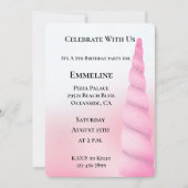 Girly Sweet Roze Witte Eenhoorn Verjaardag Kaart (Voorkant)