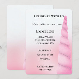 Girly Sweet Roze Witte Eenhoorn Verjaardag Kaart