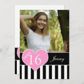 GIRLY SWEET SIXTEEN FOTO KAART (Voorkant / Achterkant)