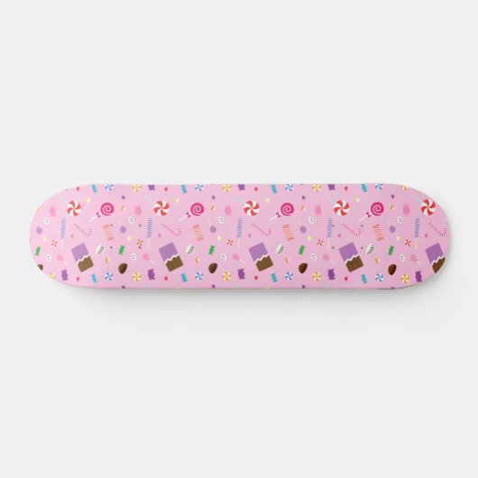 Girly Sweet Snoep Pattern Persoonlijk Skateboard (Horizontaal)