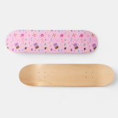 Girly Sweet Snoep Pattern Persoonlijk Skateboard (Horizontaal)