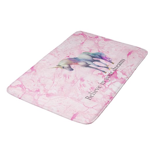 Girly Swirly Pink Eenhoorn Badmat (Gekanteld)
