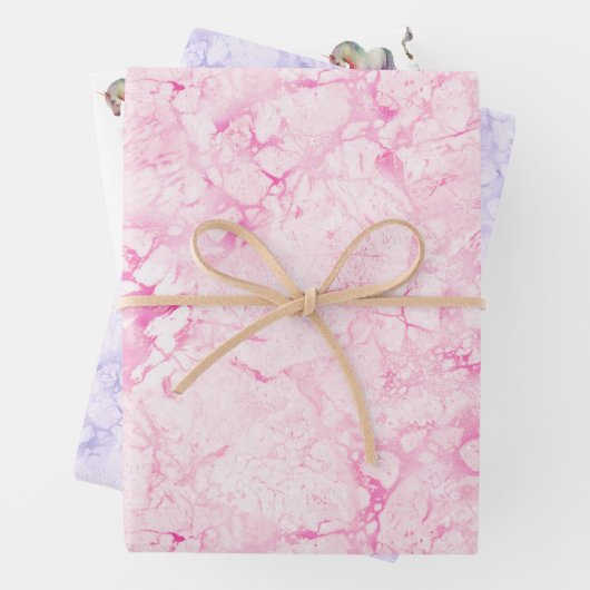 Girly Swirly Pink Eenhoorn Swirls Inpakpapier Vel (In situ)