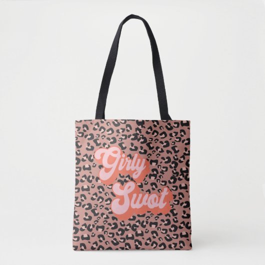 Girly Swot Leopard Print Tote Bag (Voorkant)